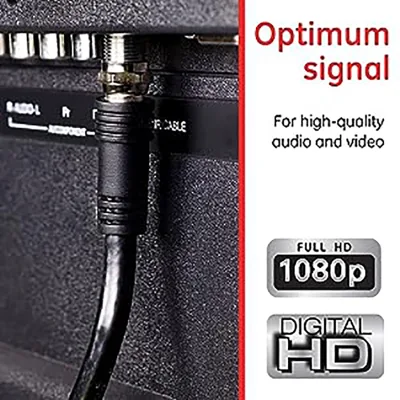 RG6 Coaxial Cable, 15 FT. F-Type Connectors, Double Shielded Coax, Input Output, Low Loss Coax, Ideal for TV Antenna, DVR, VCR, Satellite Receiver, Cable Box