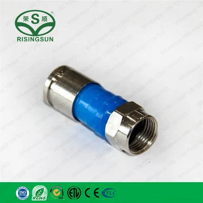  F Compression Connector for RF Coaxial Cable Rg59 RG6 Rg11
