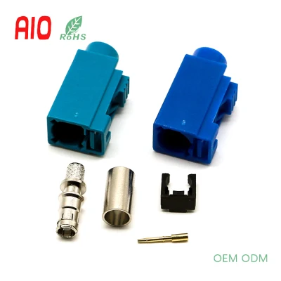  Crimp SMB Fakra Female Socket Cable Sensor RF Coaxial Antenna Connector Electric Wire Wiring Connector for Rg58 3c-2V