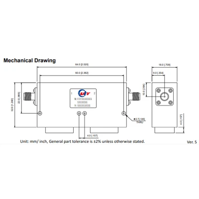 RF Microwave Infrastructure 960~1215MHz Dual Junction Coaxial Isolator AVG Power 200W