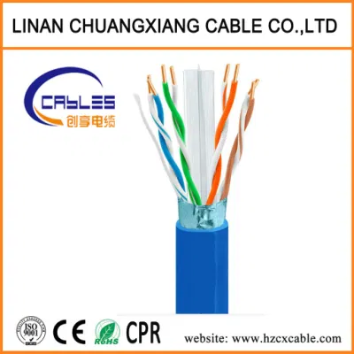  CAT6 Network Cable FTP 4 Pairs Solid Conductor, PVC and LSZH Jacket Indoor LAN / Internet / Ethernet Cable