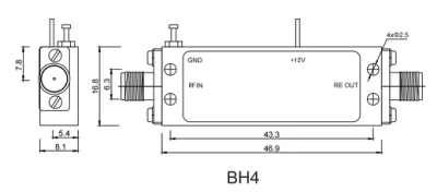1.54GHz~1.55GHz Narrow Band Low Noise RF/Microwave Power Amplifier SMA-F T/R Components