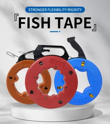  Flat Steel Electrical Fish Tape Wire Puller 200 Foot 3.2mm Wide Spring Steel Tape Slim Plastic Tip Optimized Housing and Handle