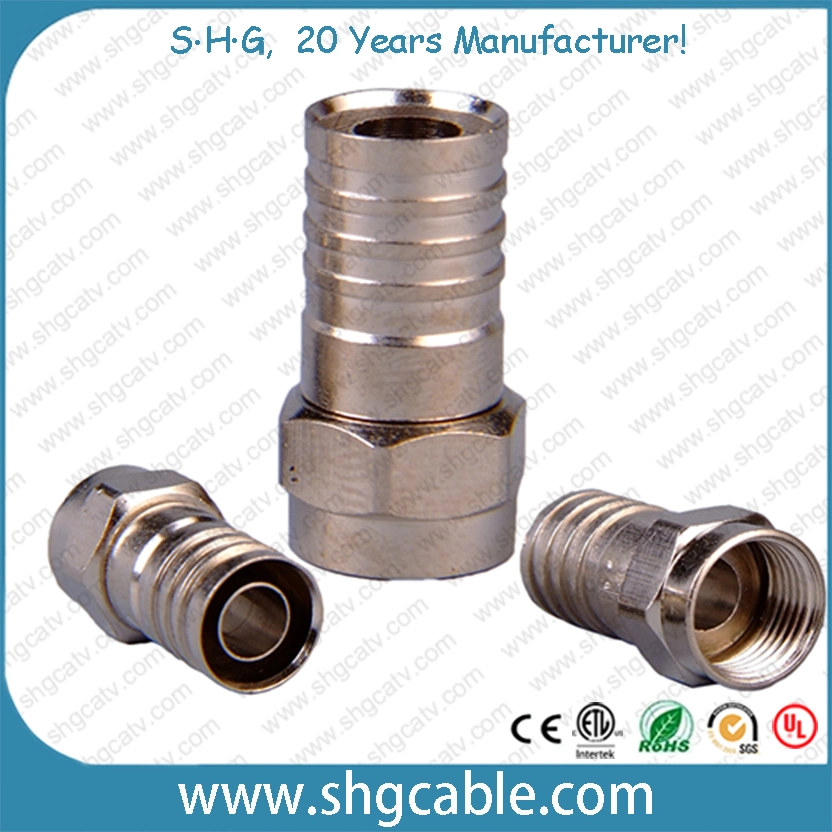 Factory Price Coaxial Cable RG6/Rg59/Rg11 F Type Hex Crimp Connector