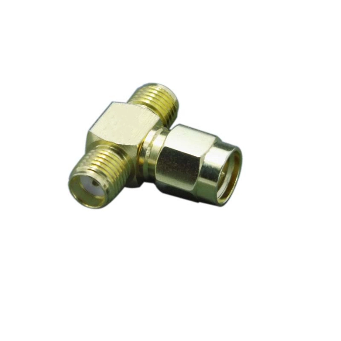 RF Coaxial SMA Female to SMA Female to SMA Male T Shape Connector Adaptor