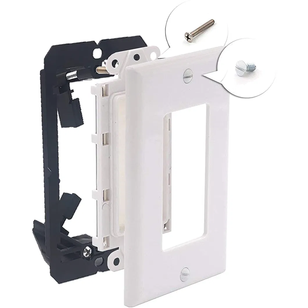 Single Gang Low Voltage Mounting Bracket for Telephone Wires, Network Cables, HDMI, Coaxial, Speaker Cables