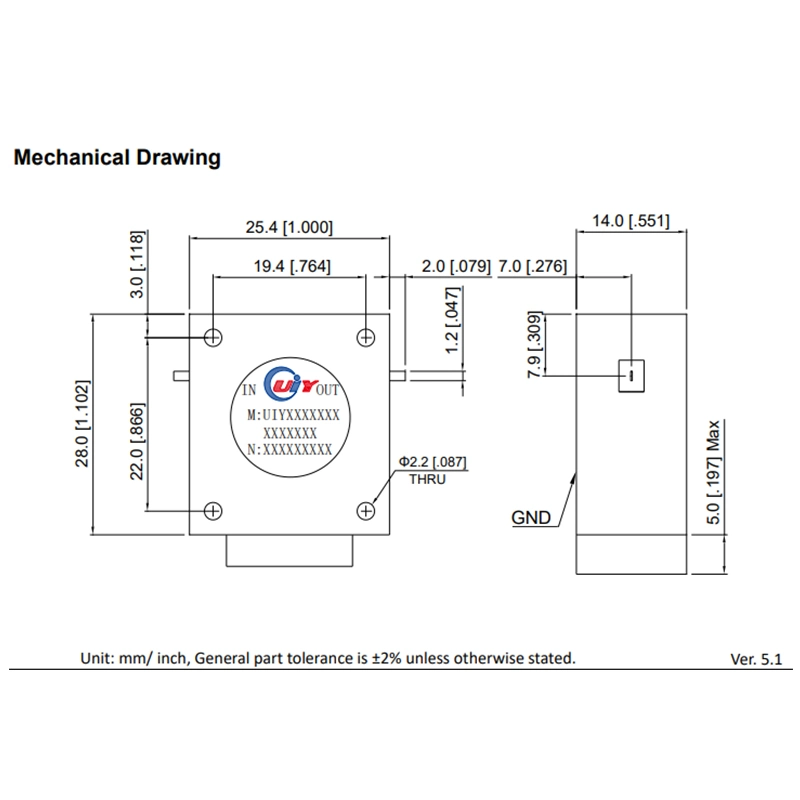 C Band 4.0~8.0GHz RF Drop In Isolator Microwave Component With High isolation 18dB Isolator