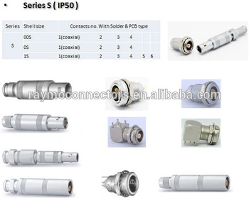 S Series Straight Plug with Cable Collet in Size 00s Coax 50 Ohm Circular Connector