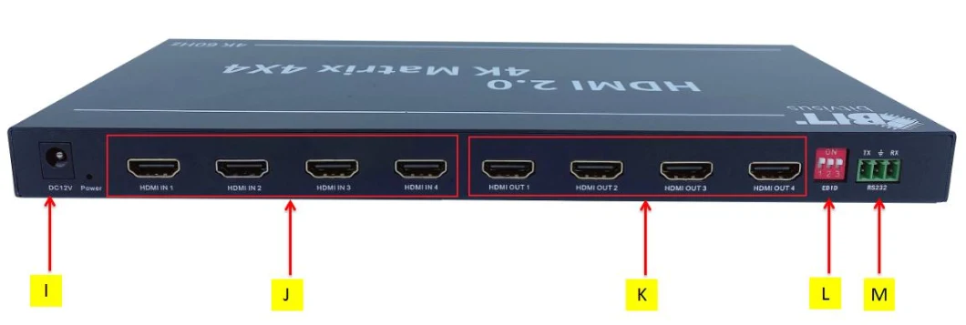 High Quality Video Wall HDMI Matrix Switch 4X4 Input Output Matrix Switcher
