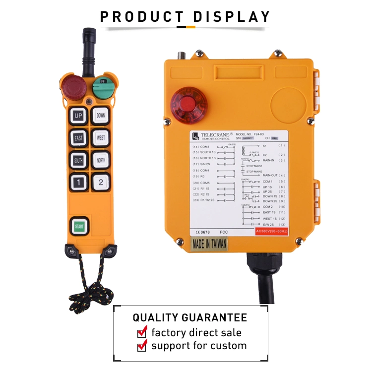 F24-8s Telecrane Manufacturers Hot Selling Industrial Wireless Remote Control on off Switch for Overhead Cranes