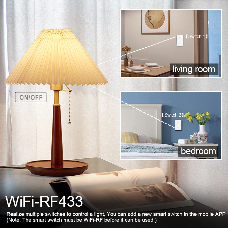 Minco Home Us Standard No Neutral Tuya WiFi+RF Switch Wall Light Control System Wall Smart Switch