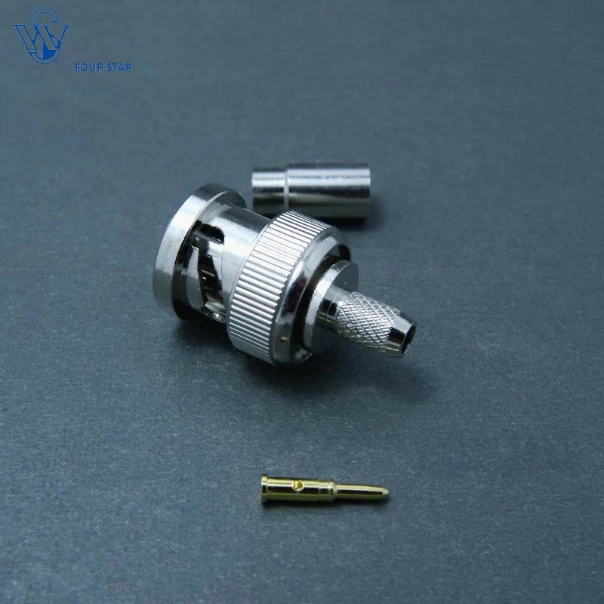 75ohm Antenna Wire Electrical Waterproof RF Coaxial BNC Male Plug Crimp Connector for 2.5c-2V Cable