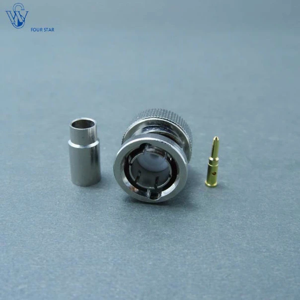 75ohm Antenna Wire Electrical Waterproof RF Coaxial BNC Male Plug Crimp Connector for 2.5c-2V Cable