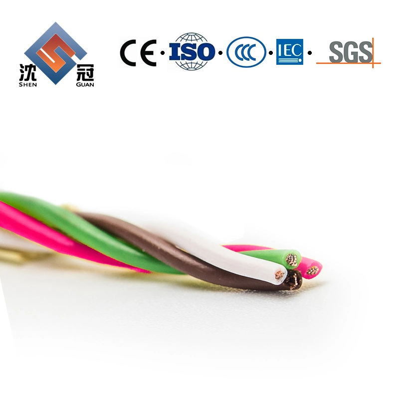 Shenguan Flexible Solid PVC Coated Insulated Copper Conductor Control Flat Round Coaxial Power Wiring Flat Welding Solar Telephone Cat5 6A Electrical