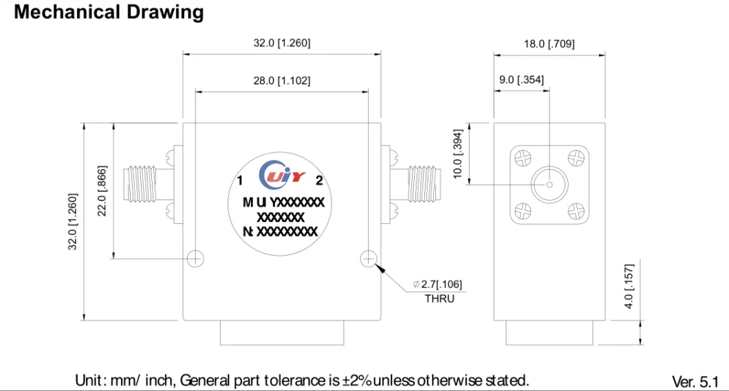 RF Microwave Components 860~960MHz UHF Isolator RF Coaxial Isolator with Low Insertion Loss