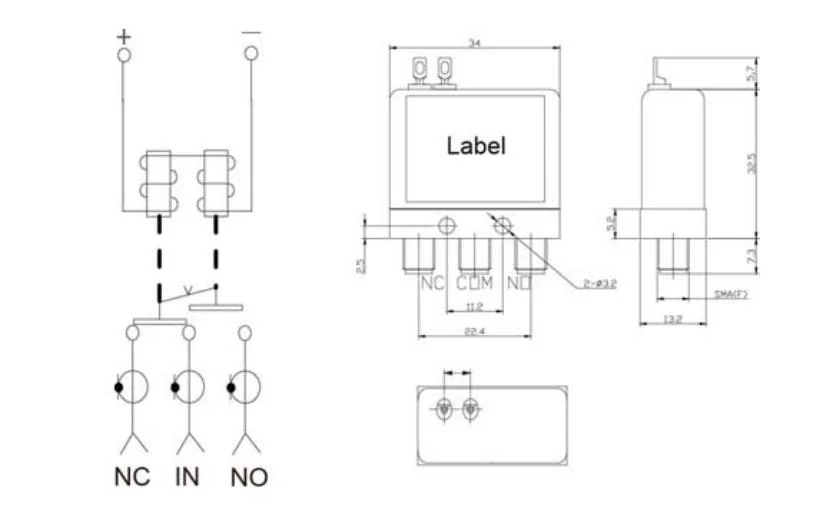 DC-26.5GHz 12V, 24V, 28V RF Microwave Type Spdt Coaxial Switch