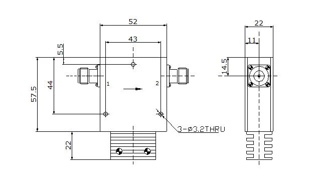 Yuecome 300~400MHz UHF Band RF Coaxial Isolator Microwave Components N or SMA Female