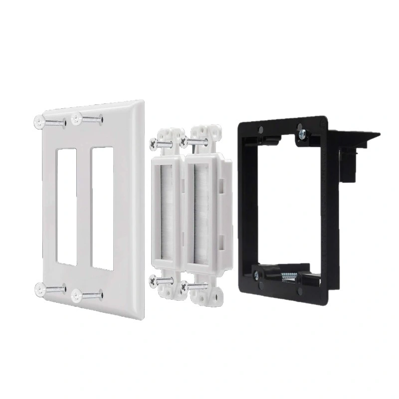 2-Gang Wall Plate Low Voltage Mounting Bracket for Telephone Wires/ Coaxial Cable/HDMI/HDTV Cable/Speaker Wire/Network/Phone Cables