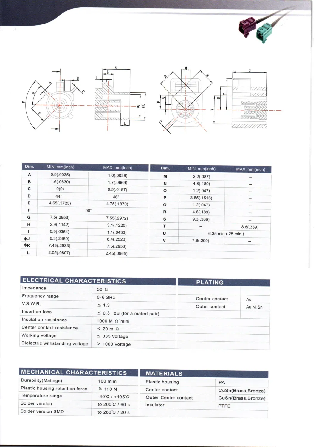 Coaxial RF Cable Assembly, Connector Fakra D-Type Male to D-Type Male Adapter Wiring Harness, Rg316, Rg174 Wire, 50 &Omega; GPS Automobile Connecting Wire