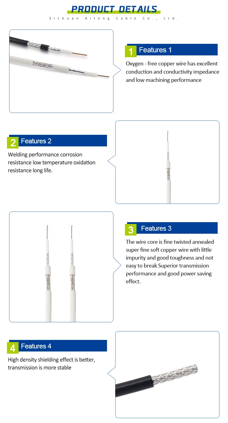 RG6 PE Coaxial Cable Copper 305m Audio Flexible Cable