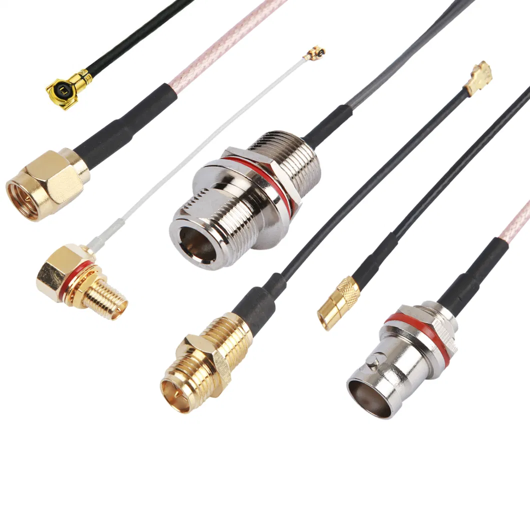 Customized SMA Male Connector Center Pin Jumber Wire Gold Plated with Rg174 RF Coaxial Cable Assemblies