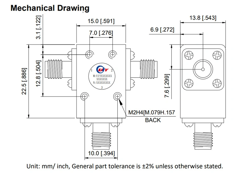 UIY 5-6GHz 60W RF Microwave Coaxial Circulator SMA-Connector