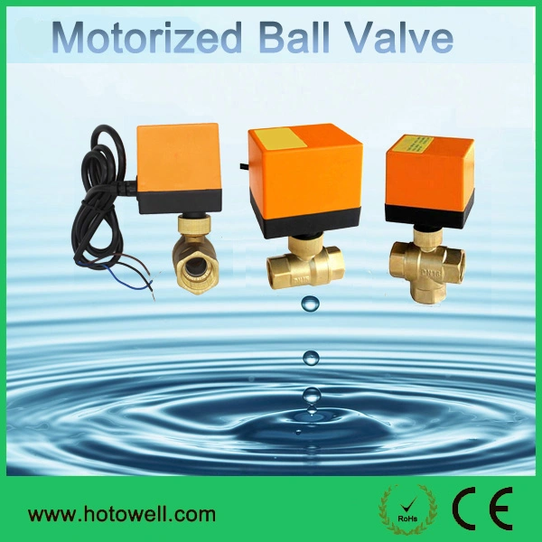 3-Wire 2/3 Way Spdt Electric Brass Motorized Floating Ball Valve
