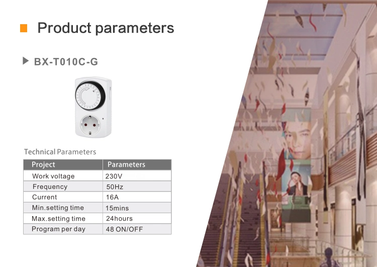 Bx-T010c-G Germany Type Daily 24h Hours Mechanical Timer Switch