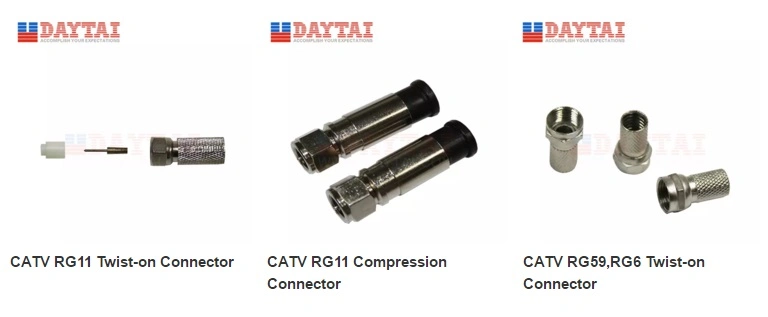CATV Rg11 F Crimp Connector for Rg11 Coaxial Cable