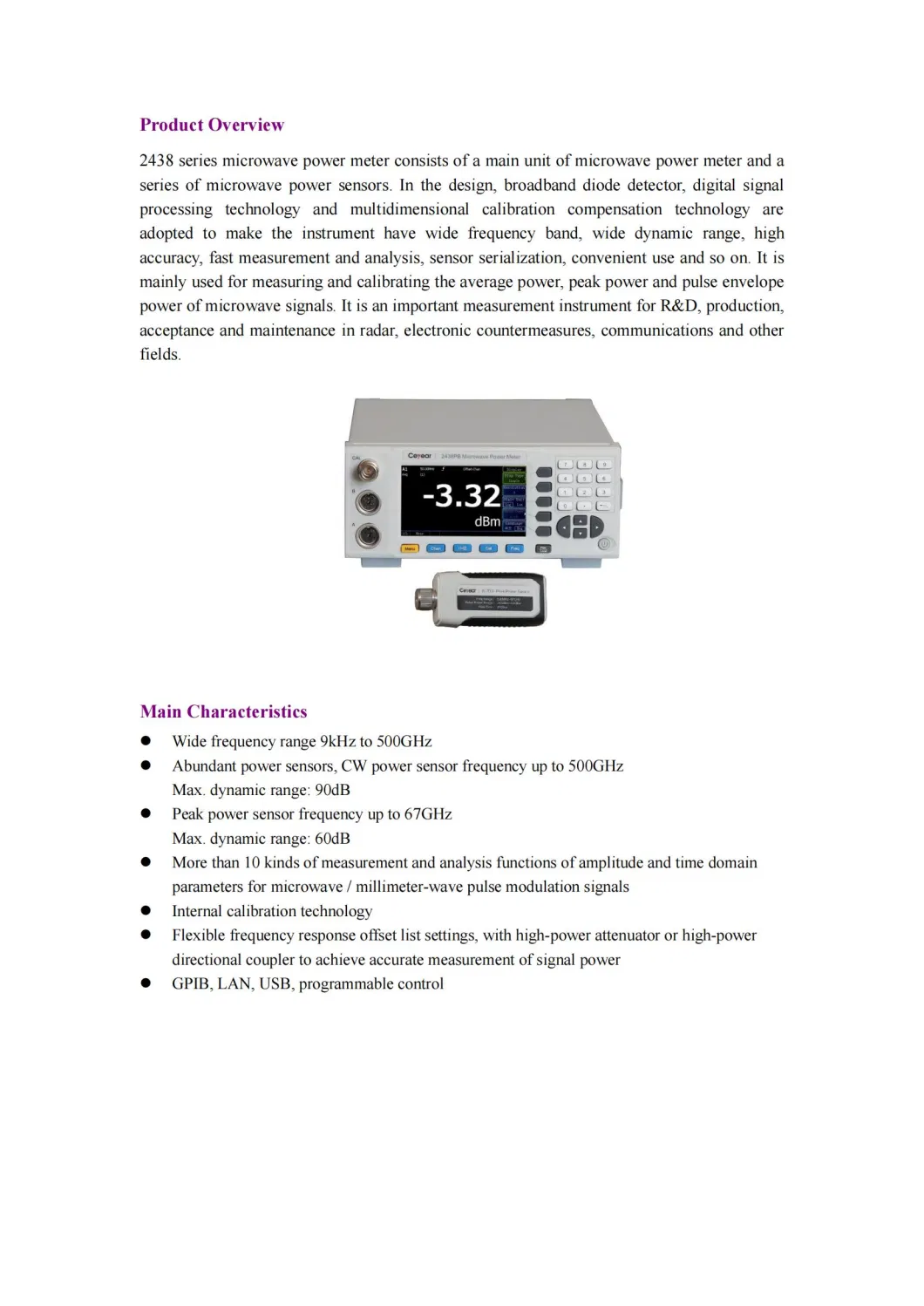 Ceyear 2438ca 9kHz to 500GHz Microwave Power Meter/Frequency Meter