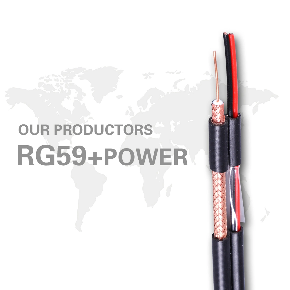 Coaxial Cable CCTV Cable Rg59 Cable with Power Rg58 RG6 CATV Cable