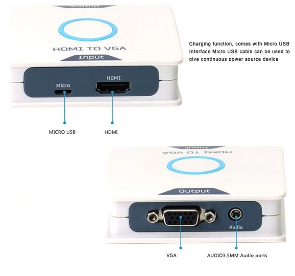 1080P 4K HDMI to VGA Converter Adapter with R/L Audio Converter