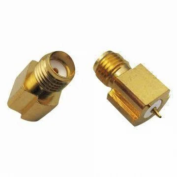 Right Angle Connector with SMA Male Crimp Type and Brass Nickel Shell