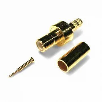 Right Angle Connector with SMA Male Crimp Type and Brass Nickel Shell