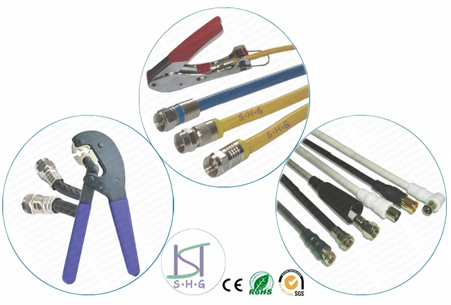 Factory Price Coaxial Cable RG6/Rg59/Rg11 F Type Hex Crimp Connector