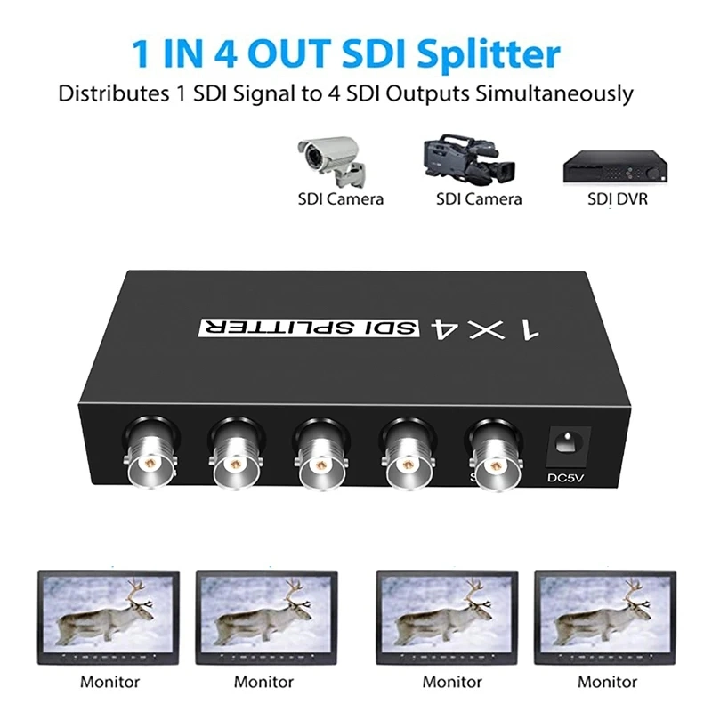 4-Port SDI Signal Splitter