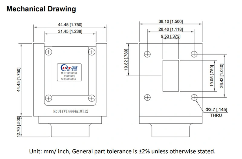 WR75 13.75~14.5GHz Ku Band UIY RF Microwave Waveguide Isolator for Telecommunications