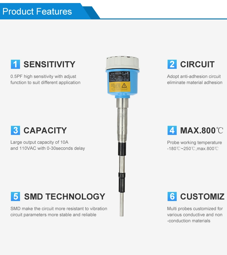 Sentec High Temperature RF Admittance Level Transmitter Rod Type Insertion Level Gauge/Level Switch