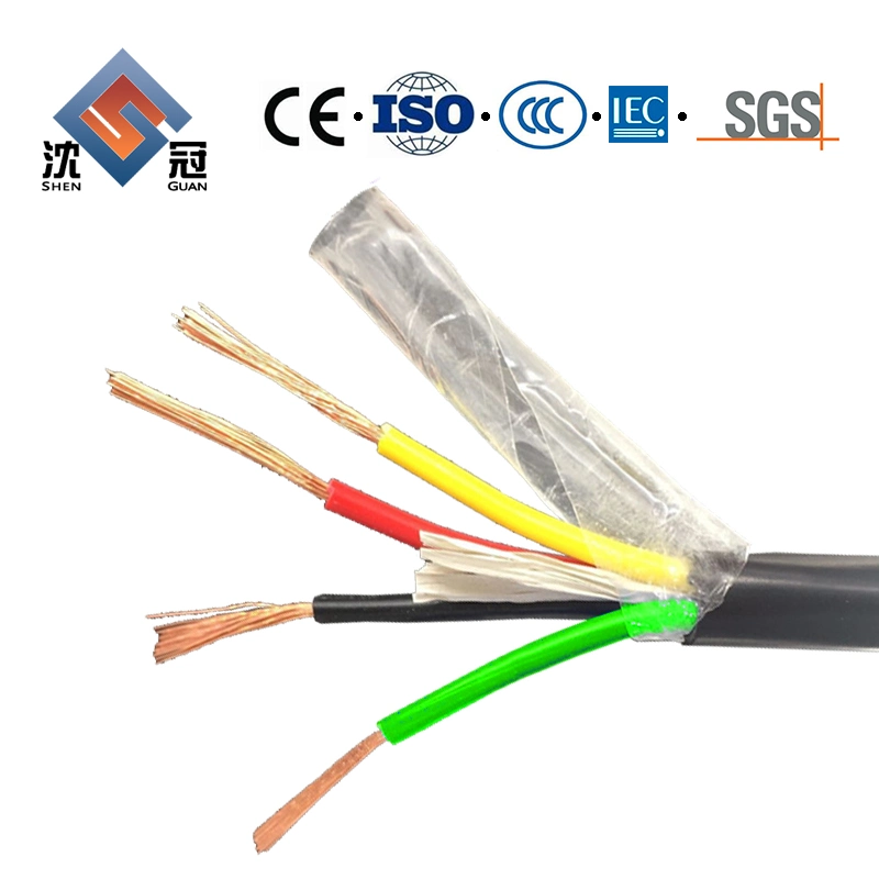 Shenguan Flexible Solid PVC Coated Insulated Copper Conductor Control Flat Round Coaxial Power Wiring Flat Welding Solar Telephone Cat5 6A Electrical