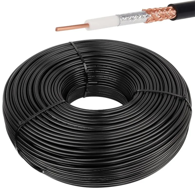 RG6 Coaxial Cable, 15 FT. F-Type Connectors, Double Shielded Coax, Input Output, Low Loss Coax, Ideal for TV Antenna, DVR, VCR, Satellite Receiver, Cable Box