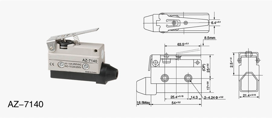 Az-7140 D4mc Type Hinge Lever Mechanical Module/3D Printer Limit Switch Tend