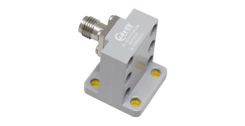 WR28 26.5-40GHz Ka Band Waveguide to Coaxial Adapter with Right Angle