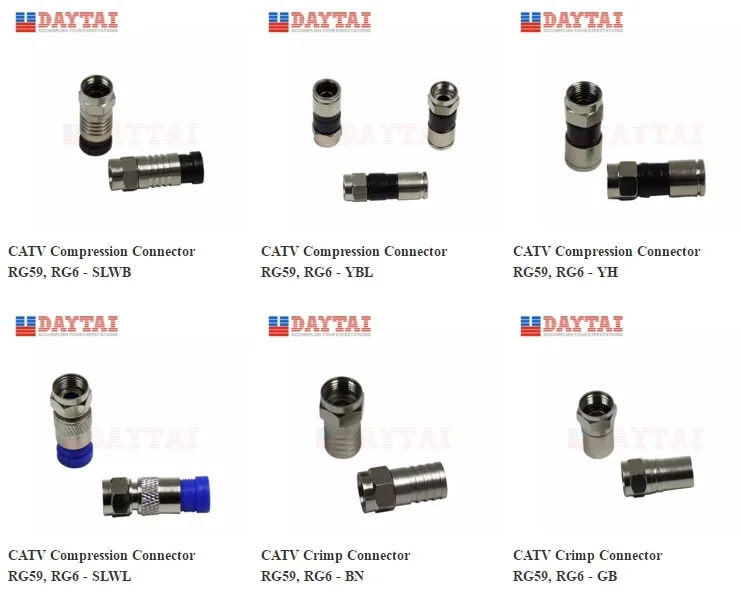 CATV Rg11 F Crimp Connector for Rg11 Coaxial Cable