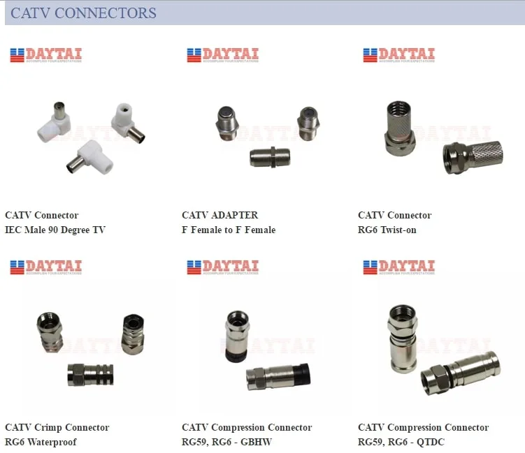 CATV Rg11 F Crimp Connector for Rg11 Coaxial Cable