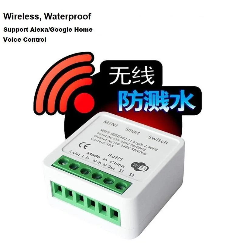 2.4GHz WiFi+RF Mini Smart Switches Cell Phone APP Control Switches AC85-260V Wireless Voice Control Switches Manufacturer