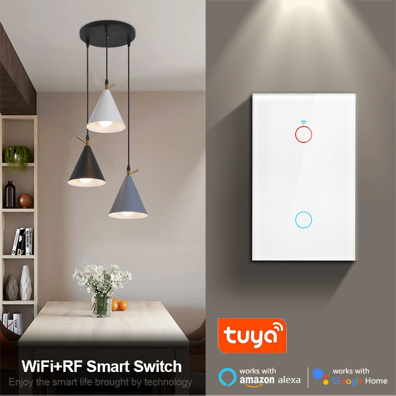 Minco Home Us Standard No Neutral Tuya WiFi+RF Switch Wall Light Control System Wall Smart Switch