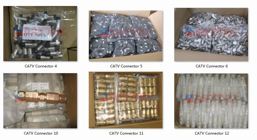 CATV Cable Connectors Aluminium Material Waterproof Rg11 Feed Thru Connector