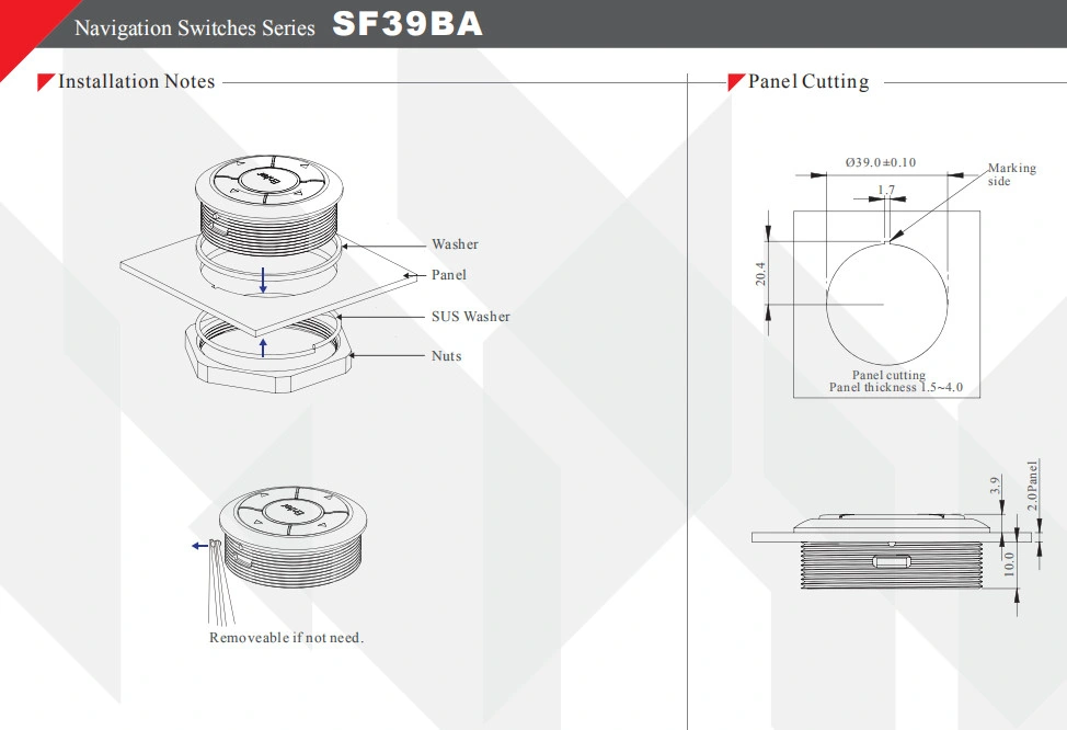 IP65 Waterproof LED Navigation Switches for Automotive Parts