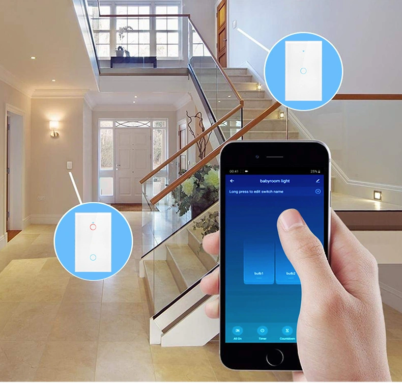 Minco Home Us Standard No Neutral Tuya WiFi+RF Switch Wall Light Control System Wall Smart Switch