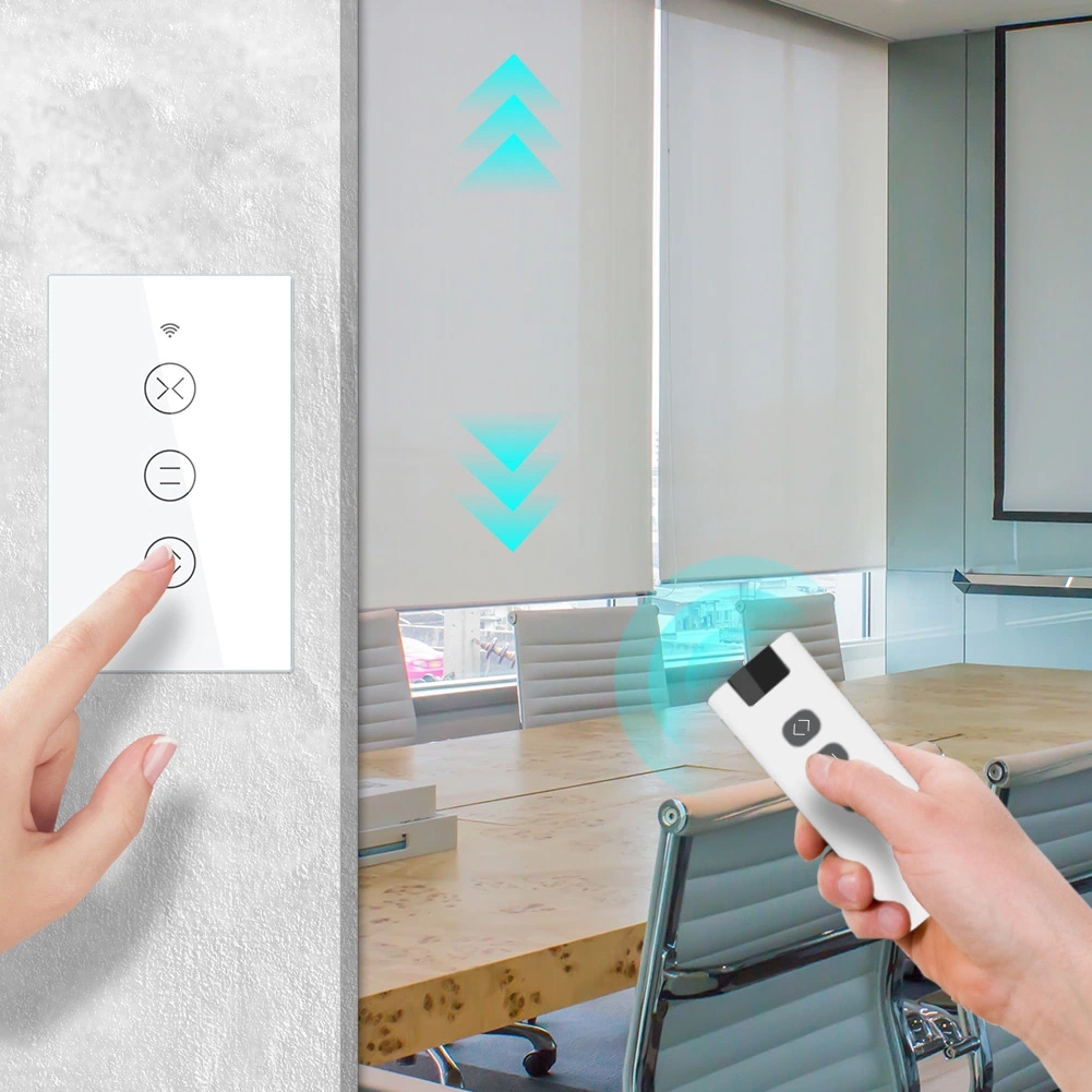 Moes Smart Touch Wall Switches for Curtains Roller Blinds Shutters Motors with Backlight WiFi RF MHz433 Wireless Remote Control 2/3 Way Multi Association